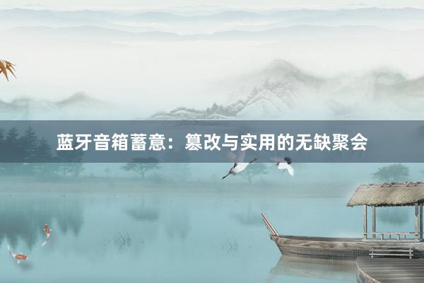 蓝牙音箱蓄意：篡改与实用的无缺聚会